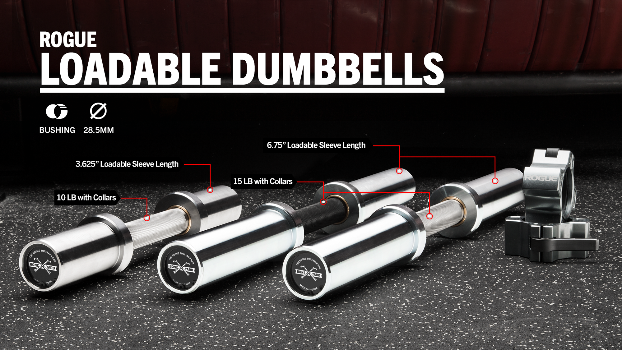 Rogue Boneyard Loadable Dumbbells