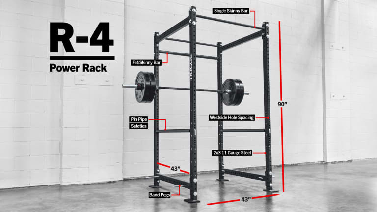 Rogue Fitness R-4 Power Rack Model reference · options at Rogue