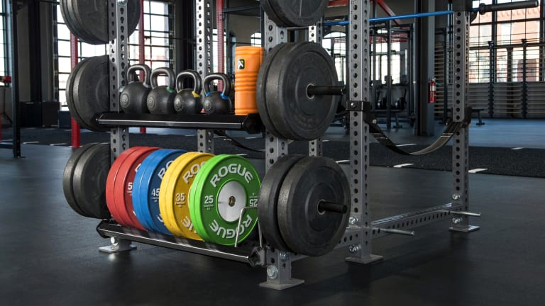 Rogue Fitness Monster Single Post Storage Shelf Model reference · options at Rogue