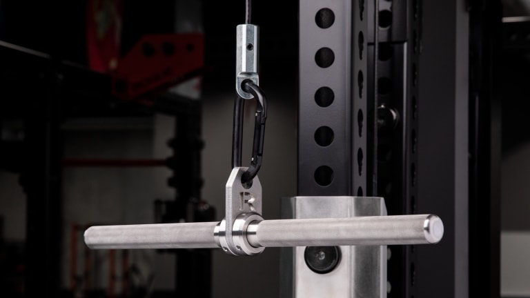 Rogue Fitness Stainless Straight Lat Bar Model reference · options at Rogue