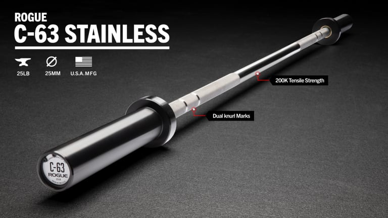 Rogue Fitness C-63 Stainless Model reference · options at Rogue