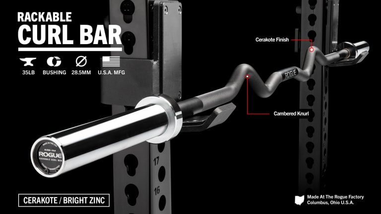 Rogue Fitness Rackable Curl Bar - Cerakote Model reference · options at Rogue