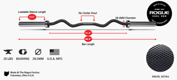 Product Specifications: Rogue Curl Bar - Cerakote
