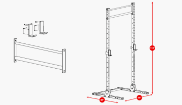Product Specifications: SML-3 Rogue 108" Monster Lite Squat Stand