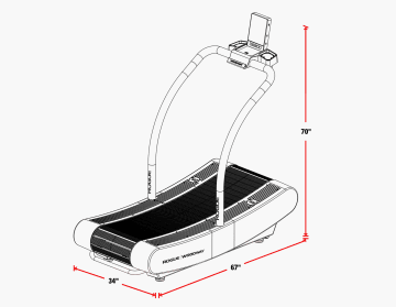 Product Specifications: Rogue | Woodway Curve LTG Treadmill