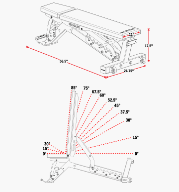 Product Specifications: Rogue Adjustable Bench 3.0