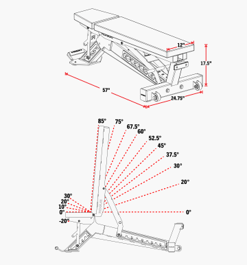 Product Specifications: Rogue Manta Ray Adjustable Bench