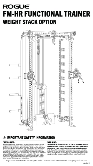 Rogue FM-HR - Weight Stack - Assembly Instructions | Rogue Fitness