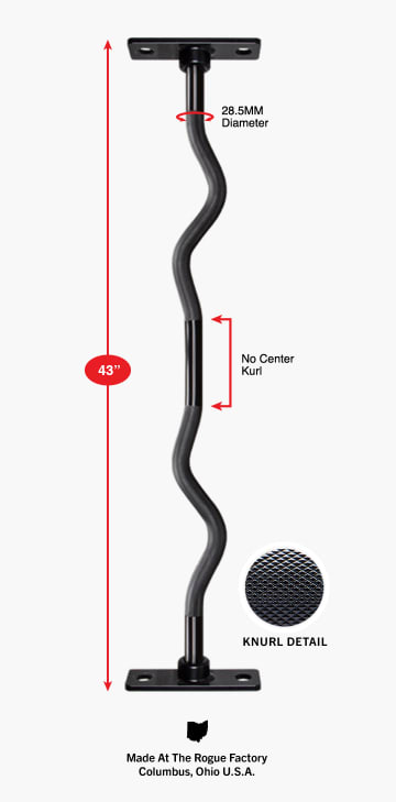 Product Specifications: Rogue Monster Lite Socket Pull-up Curl Bar
