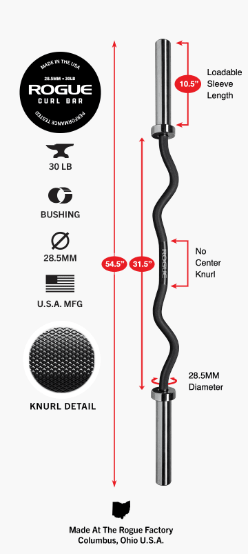 Product Specifications: Rogue Curl Bar - Cerakote