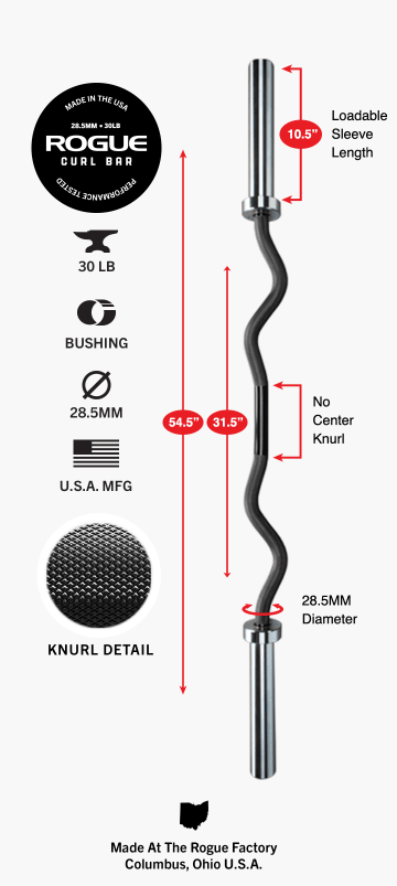 Product Specifications: Rogue Monster Socket Pull-up Curl Bar