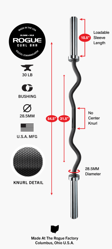 Product Specifications: Rogue Curl Bar