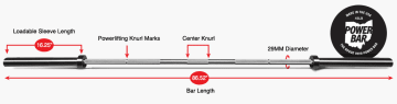 Product Specifications: Rogue 45LB Ohio Power Bar - Stainless / Black