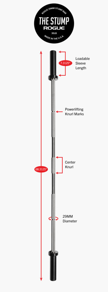 Product Specifications: Rogue 29mm Stump Bar