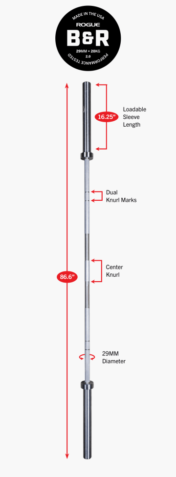 Product Specifications: Rogue B&R Bar 2.0