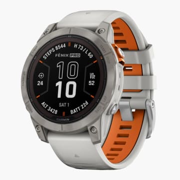 Garmin Fēnix® 7 Pro Smartwatch - 47MM - Sapphire Solar - Titanium / Fog Gray / Ember Orange
