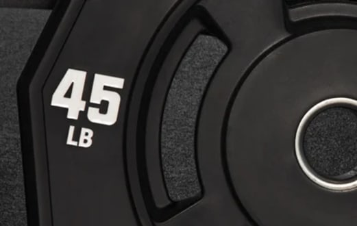Disques De Poids Olympiques ITM FITNESS 12 Faces - Uréthane Avec Poignées 5-55 Lb