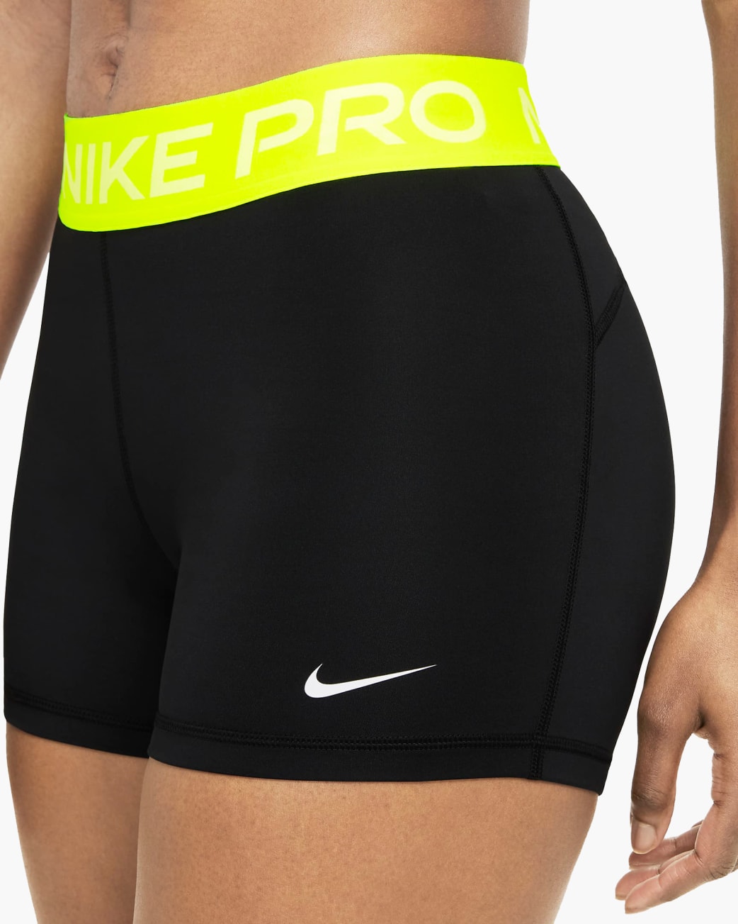 comerciante Aturdir Individualidad Nike Women's 3" Pro Training Shorts - Black / Volt / White | Rogue Fitness
