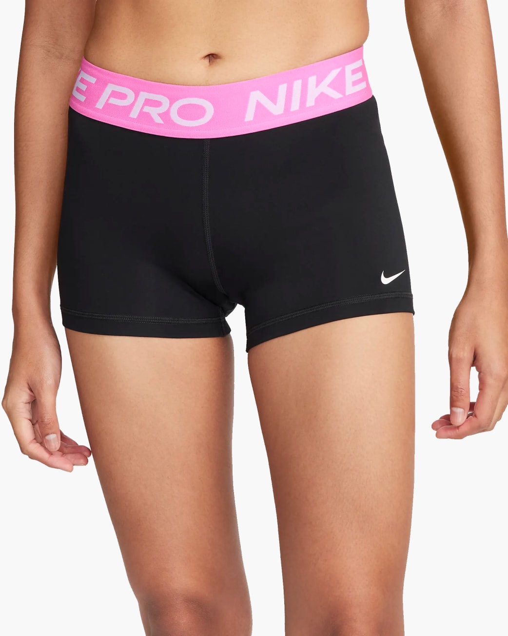 Nike Women's 3 Pro Training Shorts - Black / Playful Pink / White