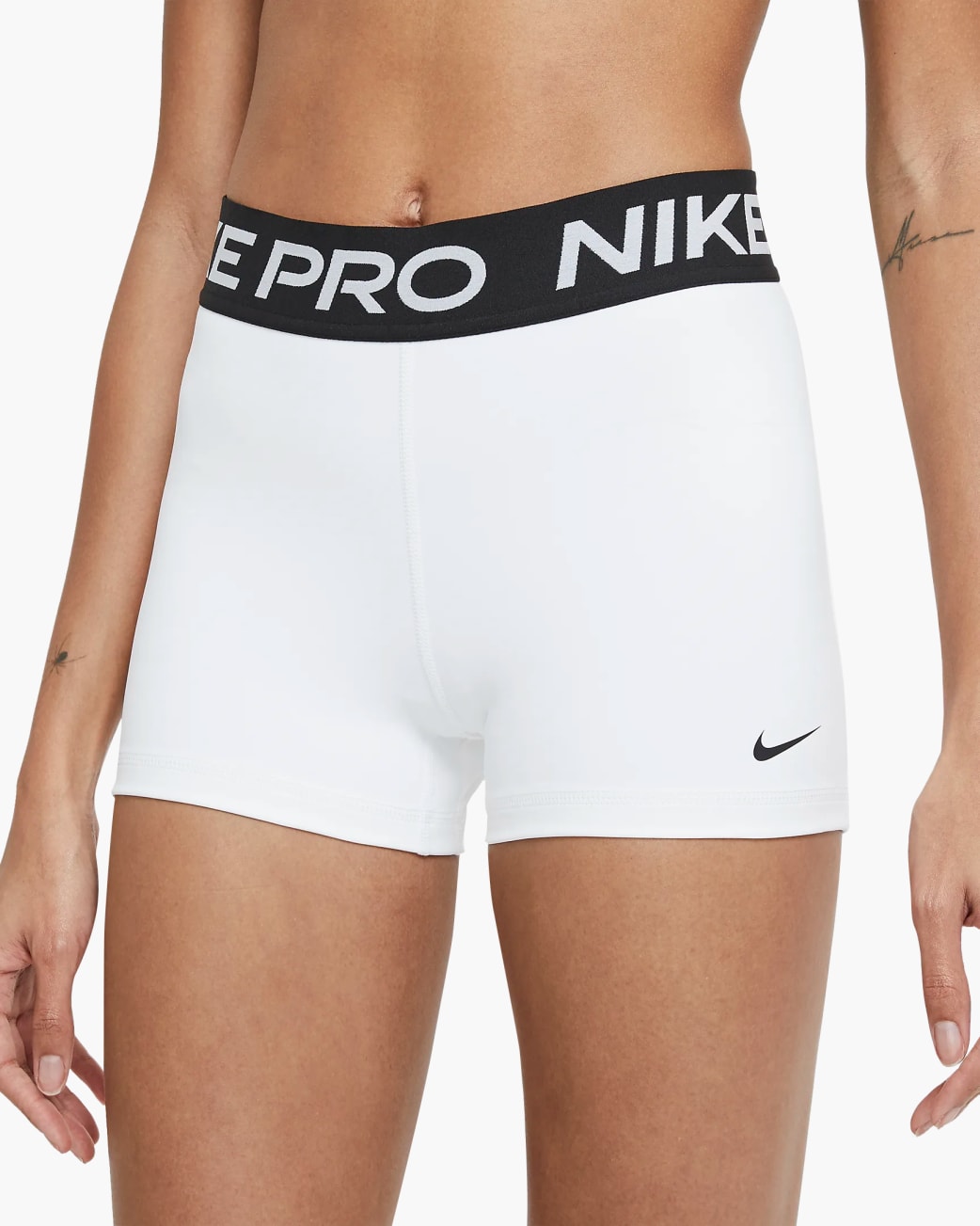 Nike Women's 3 Pro Training Shorts - White / Black