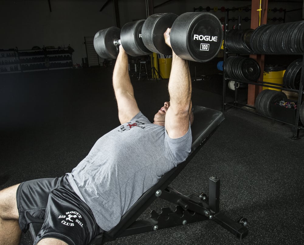 Rogue Urethane Dumbbell — Diámetro de cabeza por rango
