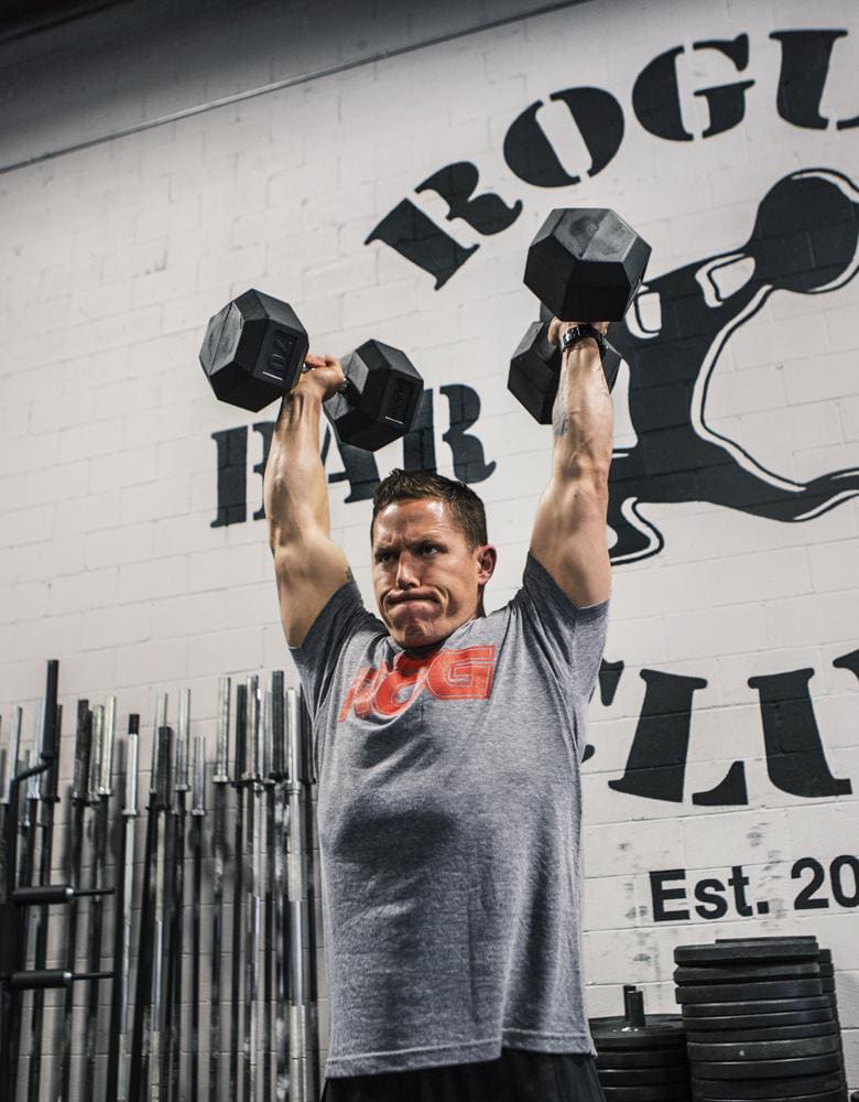 Rogue Dumbbells-Mancuernas Hexagonales — Mango cromado ergonómico
