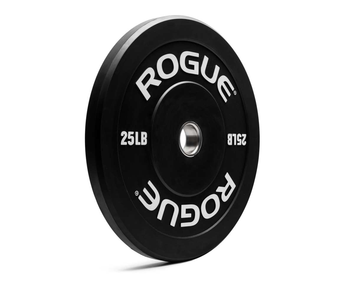 Rogue Echo Bumper Plates — Lettering blanco en relieve