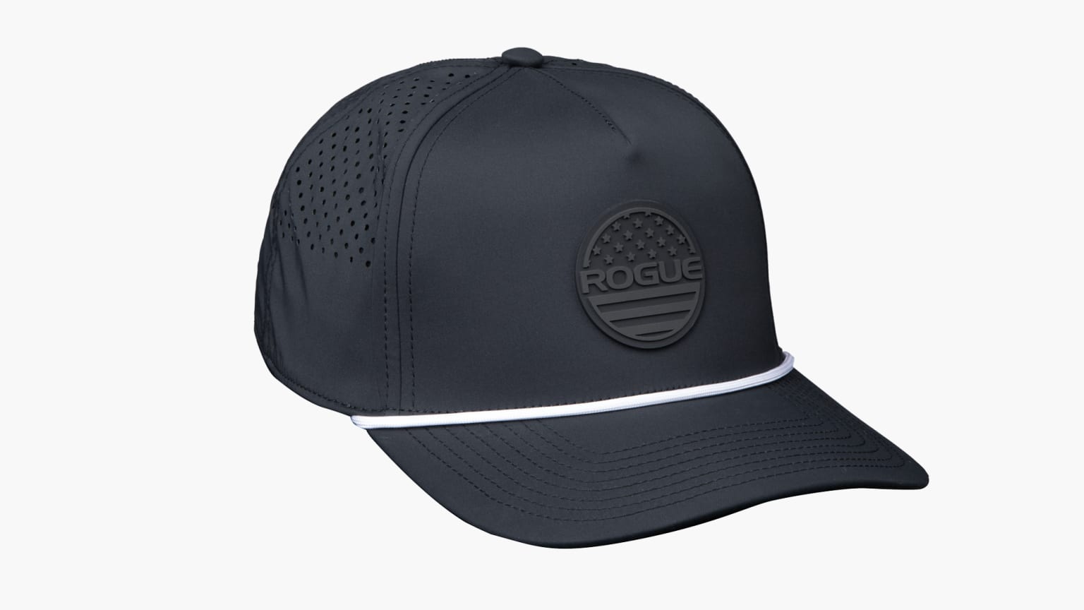 Rogue | Branded Bills Curved 5 Panel Performance Hat - Black | Rogue Fitness