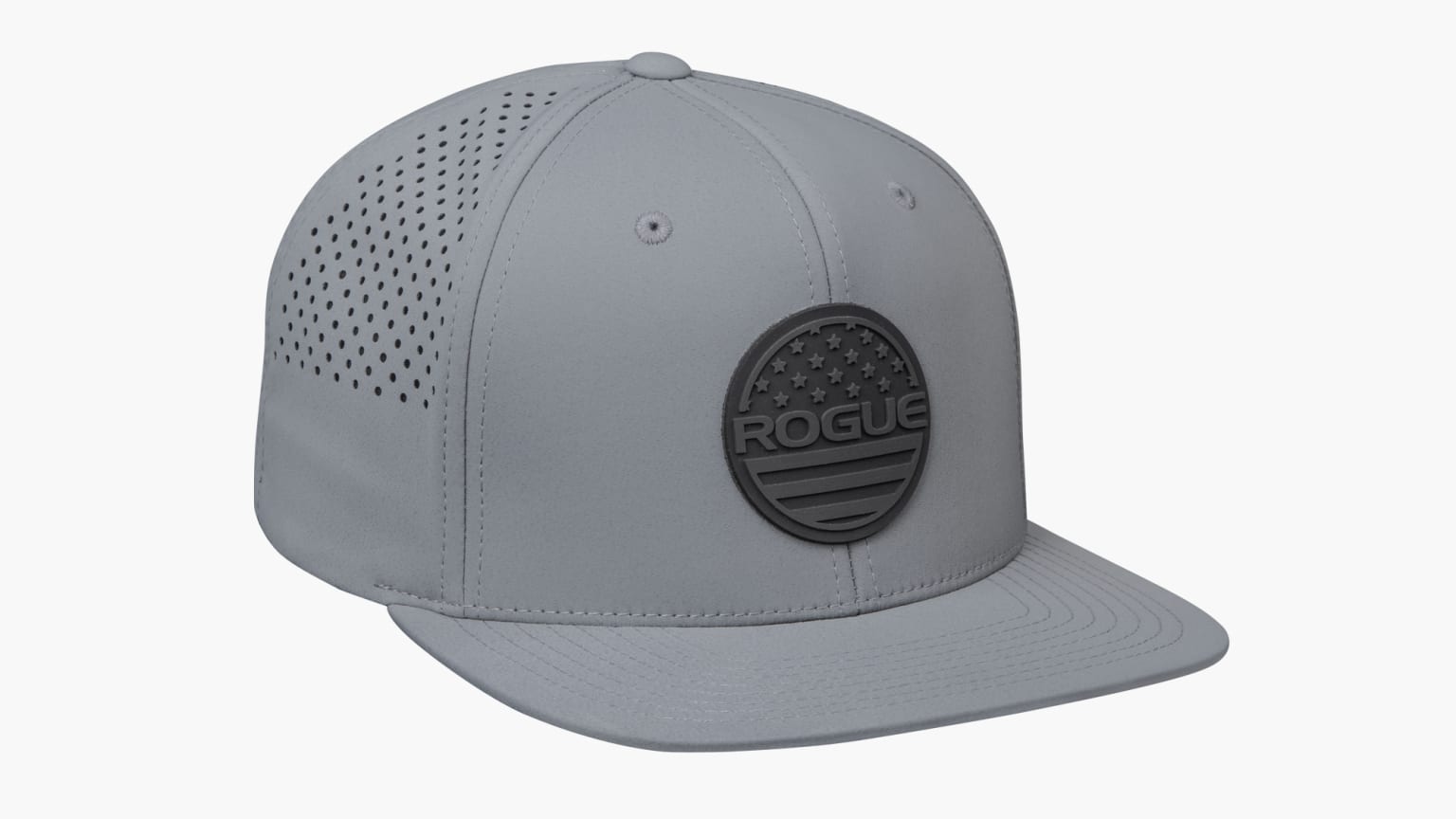 Rogue | Branded Bills Flat Performance Hat - Gray | Rogue Fitness