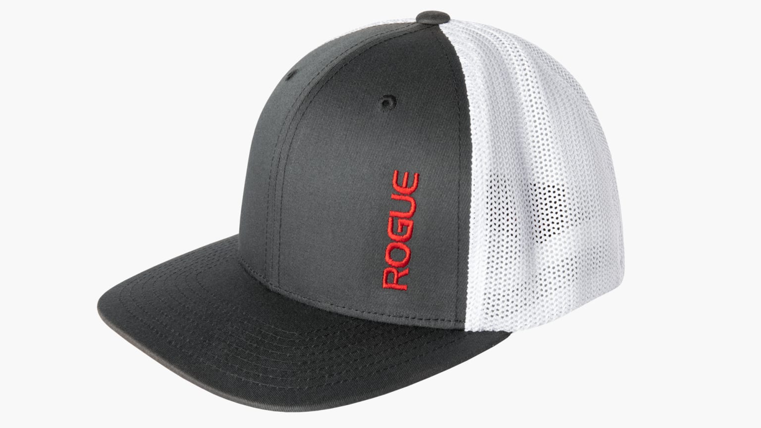 Rogue Flexfit Trucker Hat - Grey / Red | Rogue Fitness
