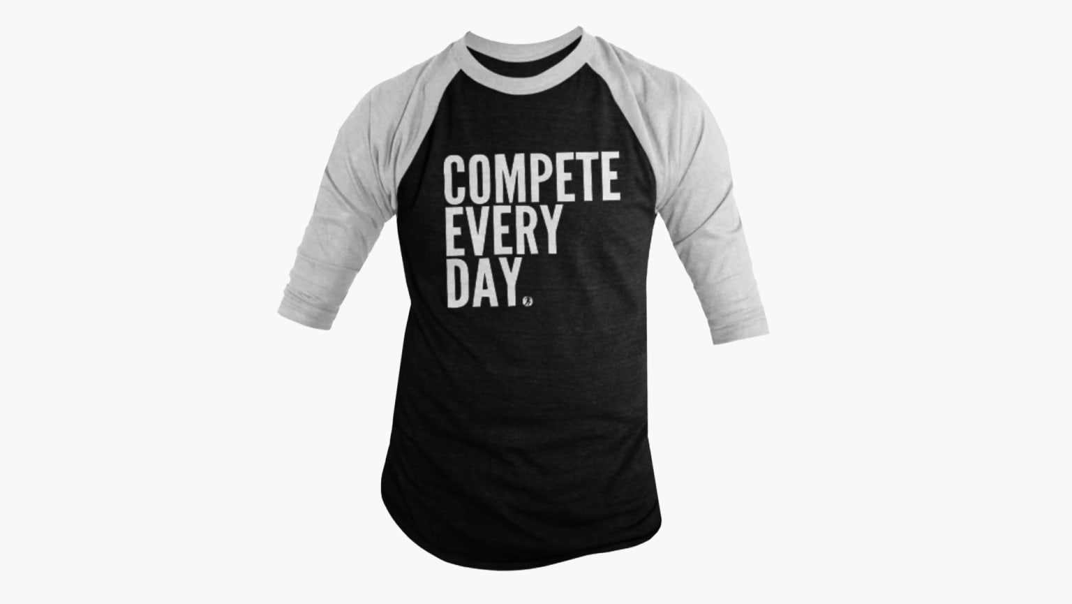 Compete Every Day Classic Basebell Raglan Shirt - Black / White