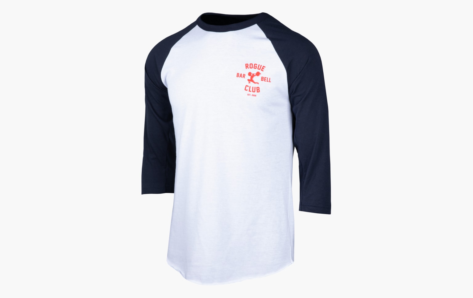 Rogue Barbell Club 3/4 Sleeve Shirt - White / Navy