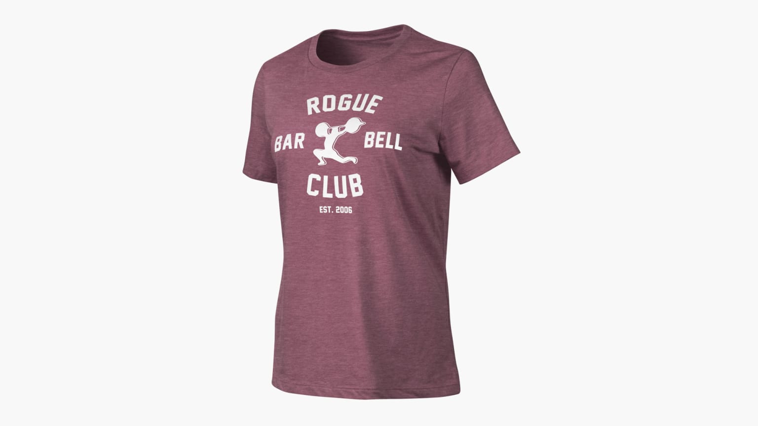 Rogue Women's Relaxed Barbell Club 2.0 T-Shirt - Heather Maroon / White - XL