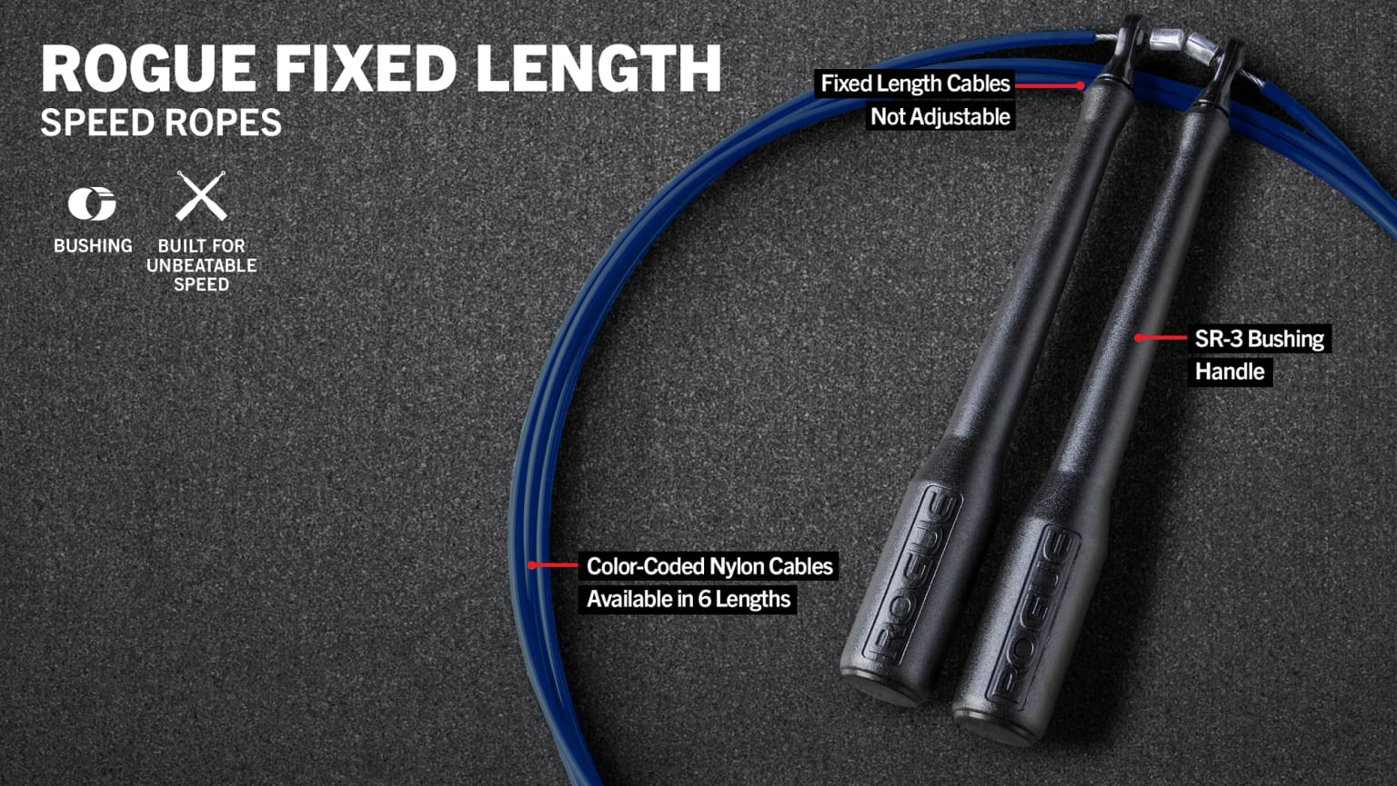 Rogue Fixed Length Bushing Speed Ropes