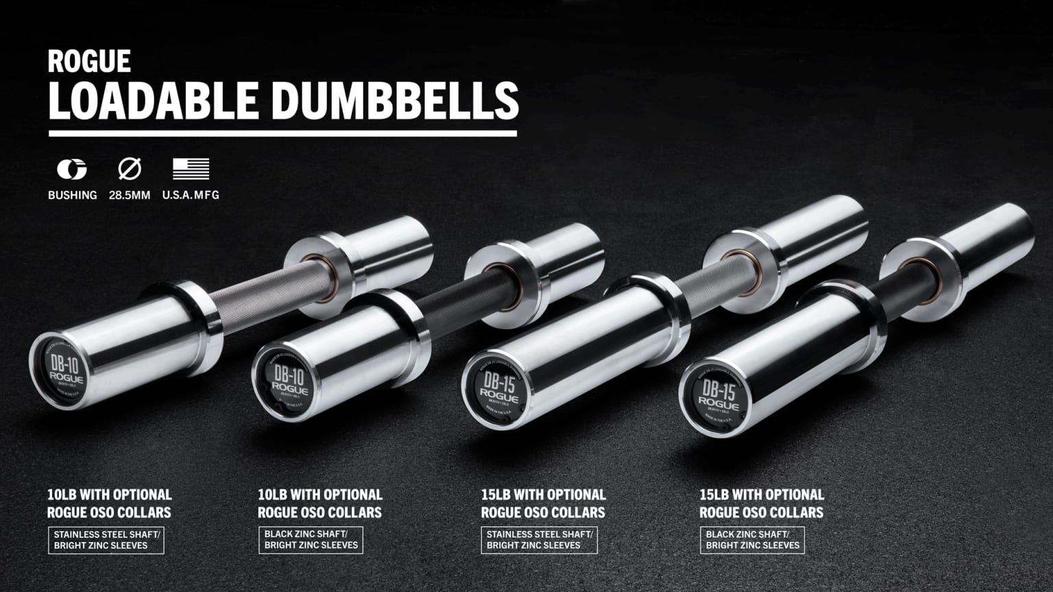 Dumbell Bar Weight Lifting Training Custom Made CNC Machined Handle Spin Collars 