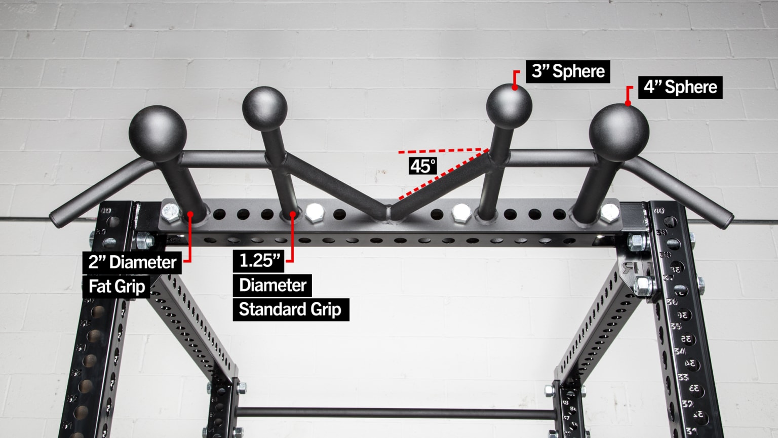 Sphere Pull-Up Bar Fits T-3, X-3, TITAN Series Racks - Multi-Grip Rack  Mounted Training Station