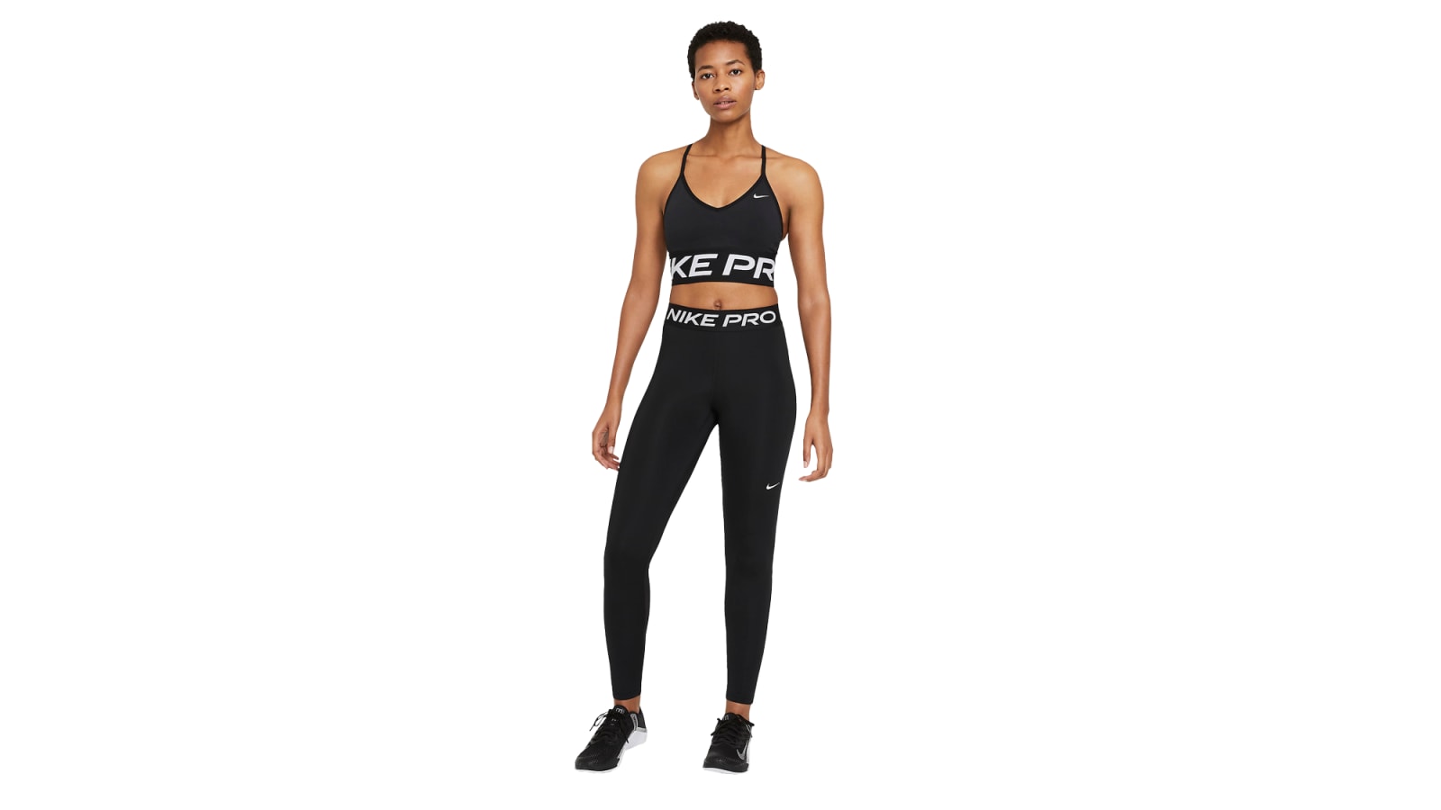 Nike Women's Pro Training 365 Hi Rise Legging - BLACK/WHITE