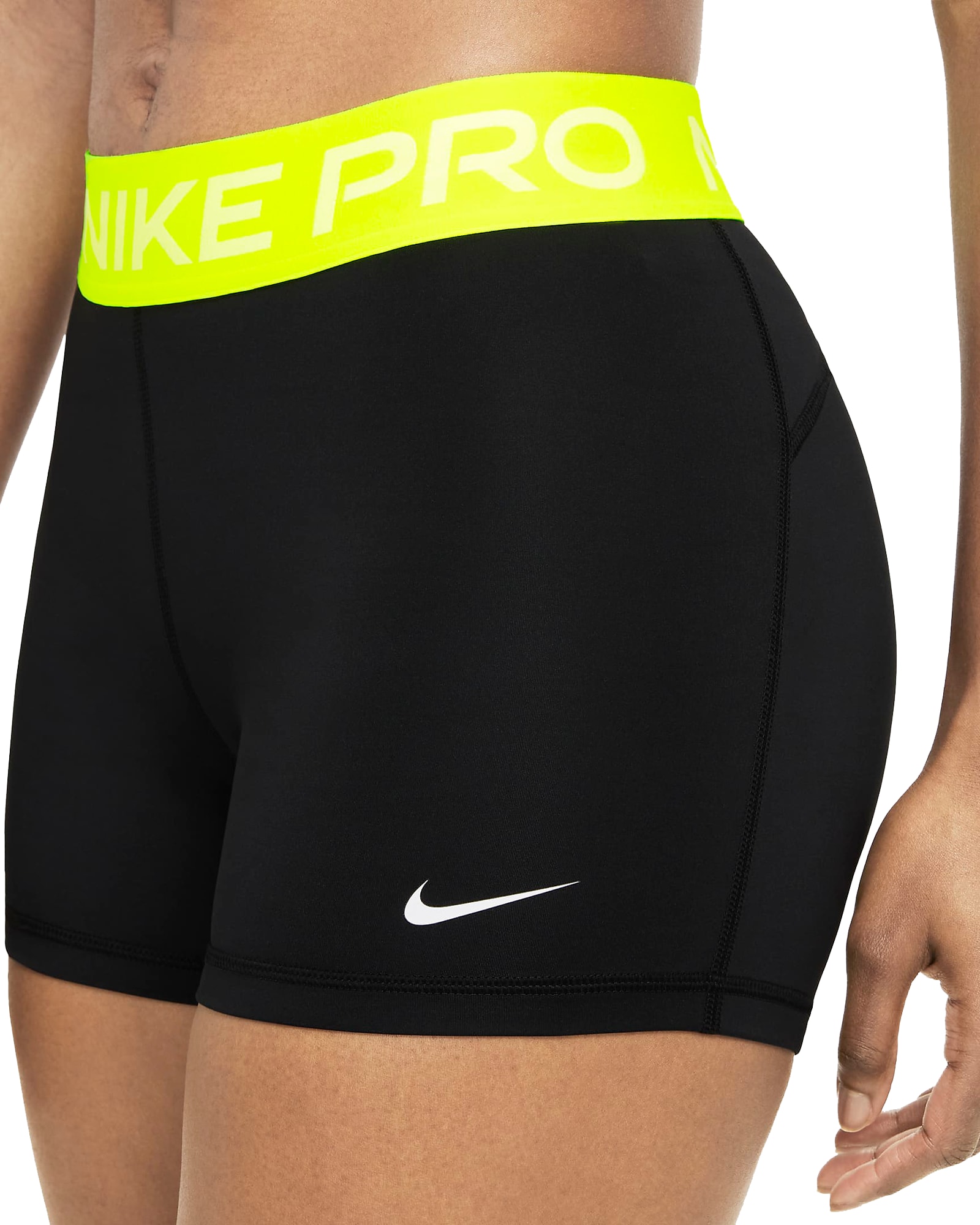 comerciante Aturdir Individualidad Nike Women's 3" Pro Training Shorts - Black / Volt / White | Rogue Fitness
