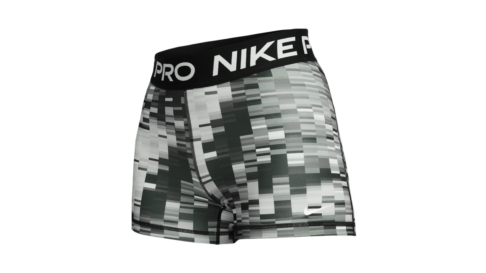 Nike Women's Mid-Rise 3 Printed Training Shorts - Black / White