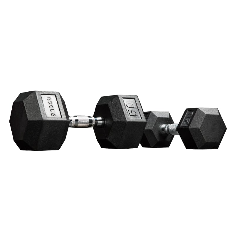 40LB Rogue Rubber Hex Dumbbell - Pair