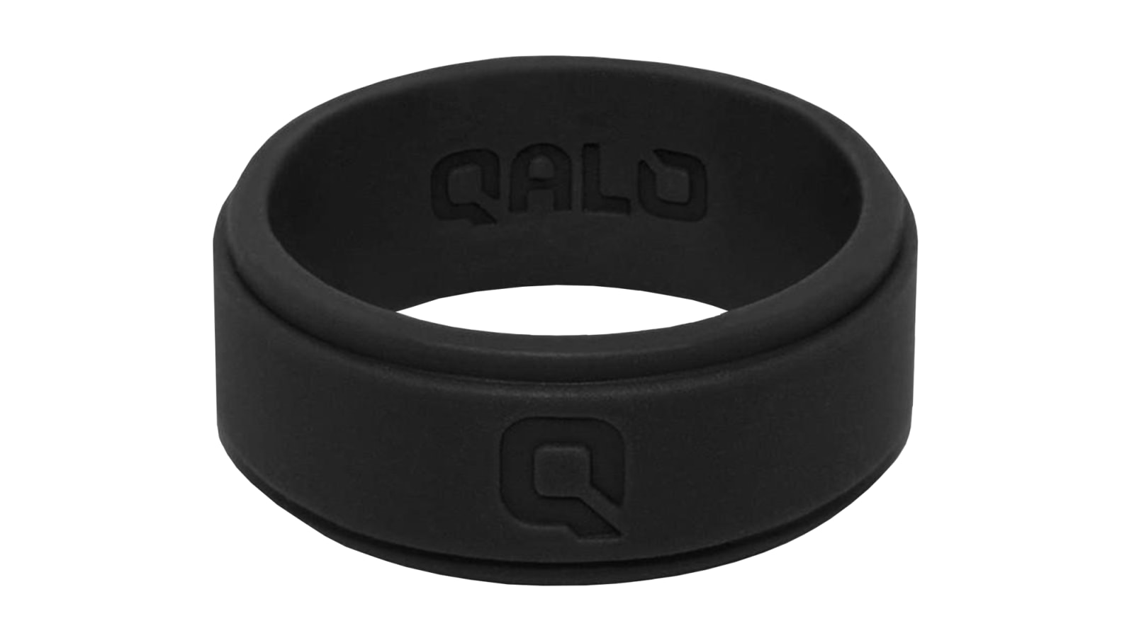 Qalo Men's Black Step Edge Q2X Silicone Ring