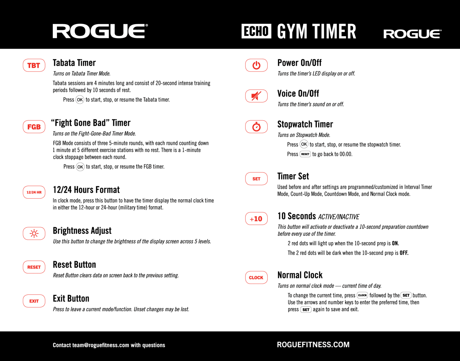 Rogue Echo Gym Timer