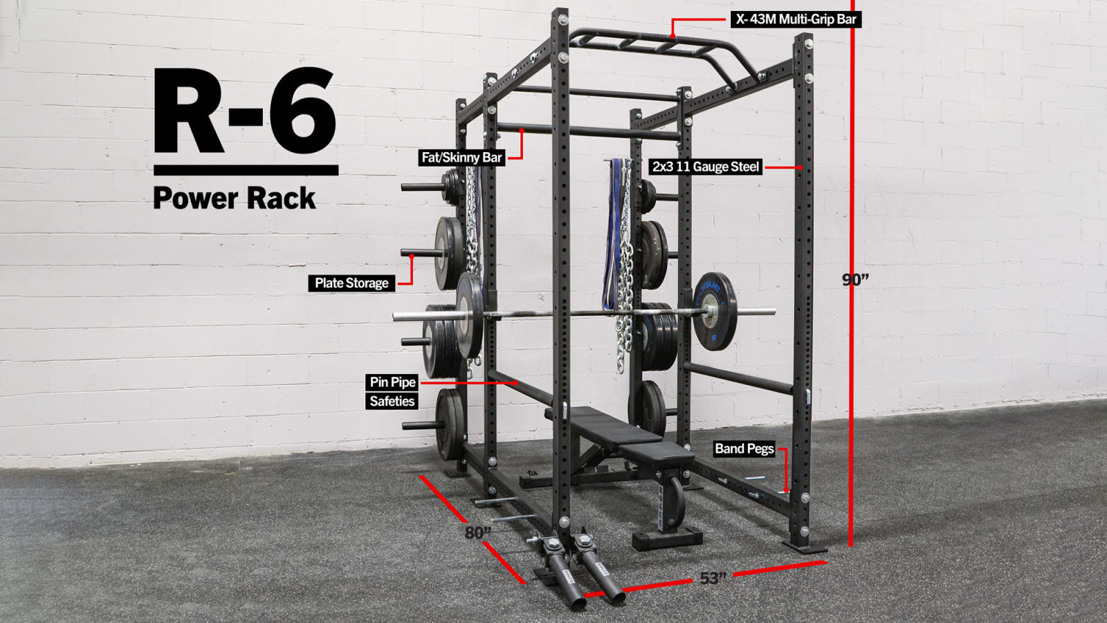 R-6 Power Rack - Weight Training - Extra Plate | Rogue Fitness