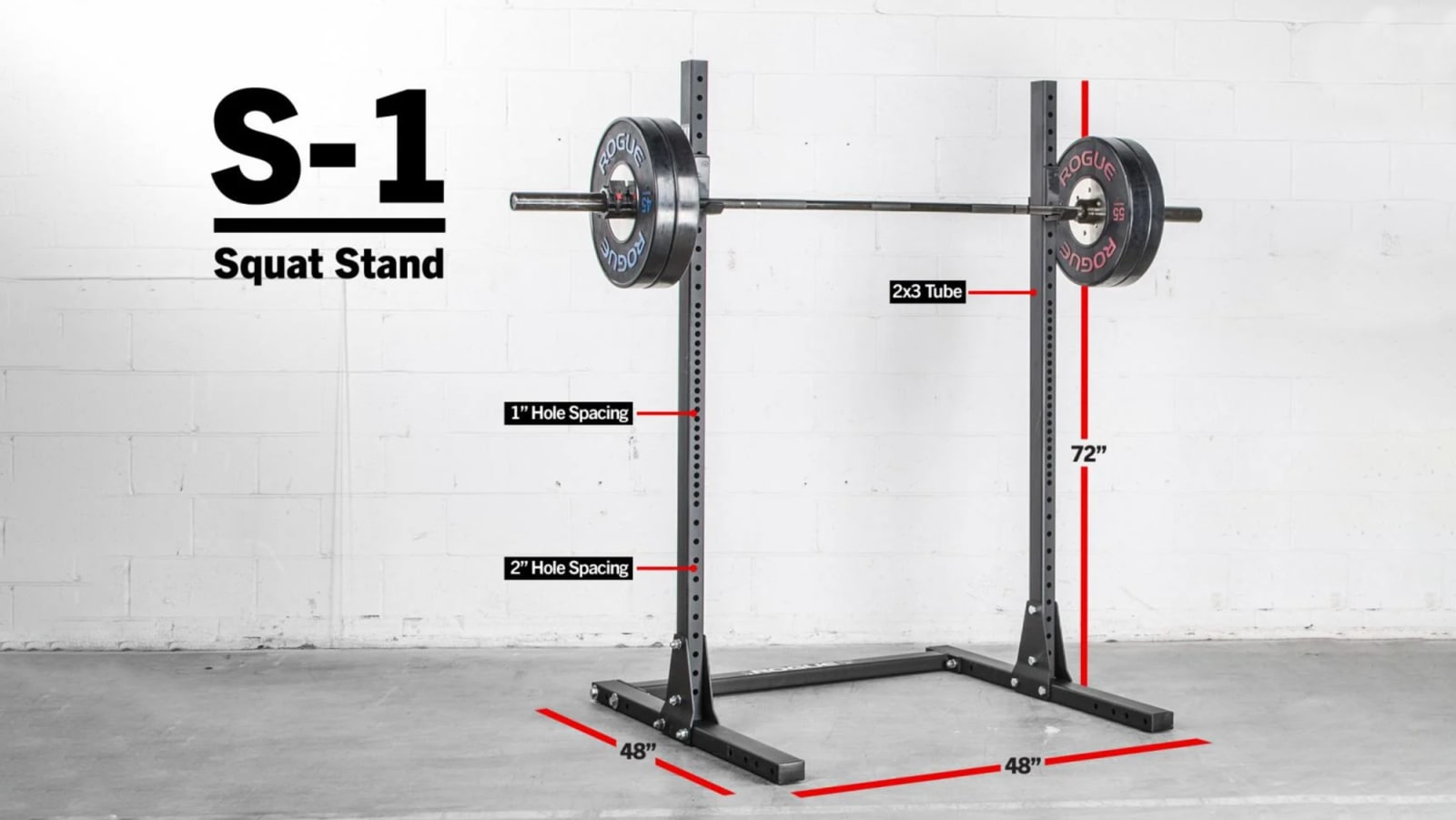 Rogue S-1 Squat Stand - Weight Training 72" Squat | Fitness