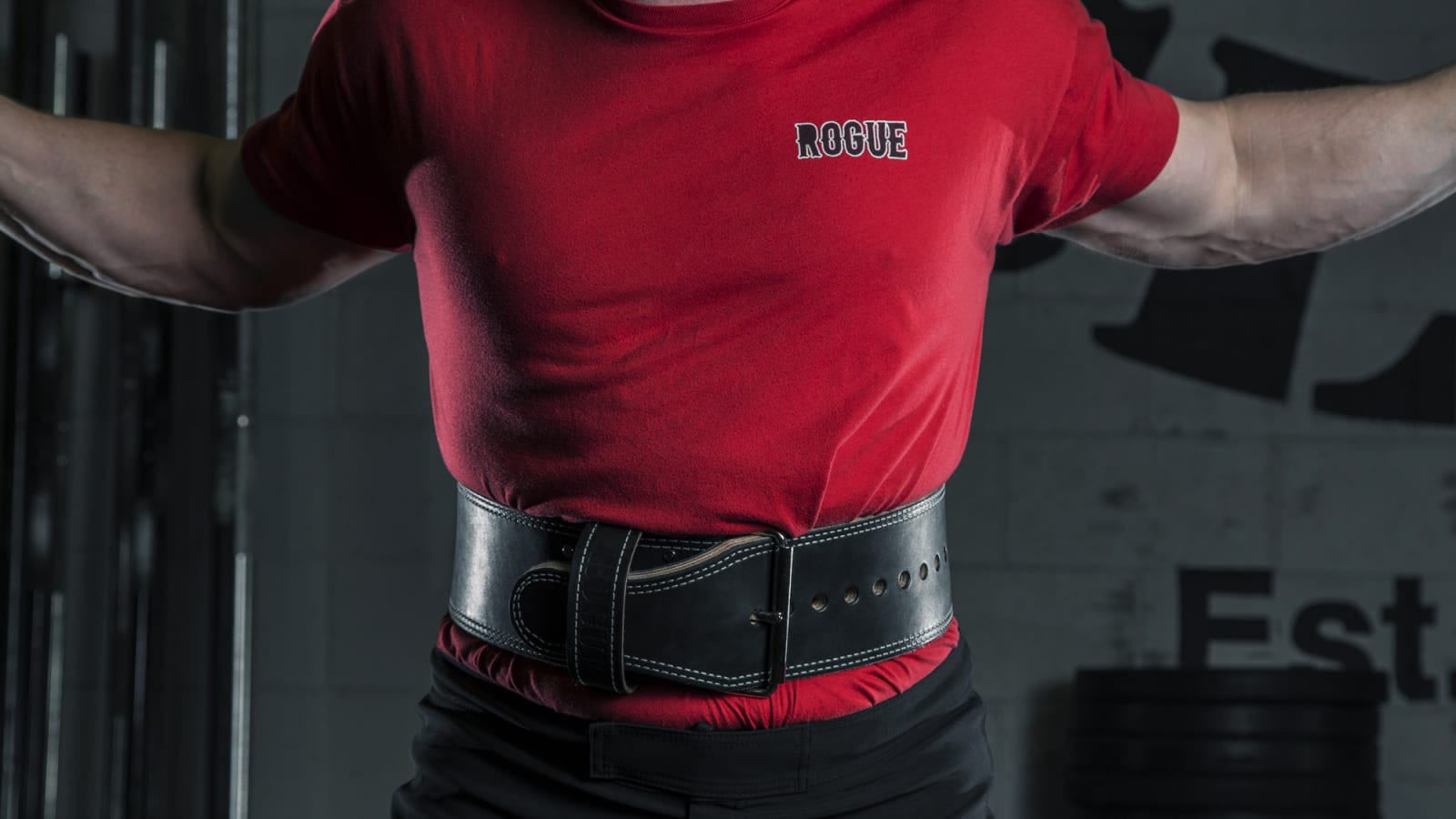 13mm Powerlifting Belt - Black Leather - Weight Training | Fitness