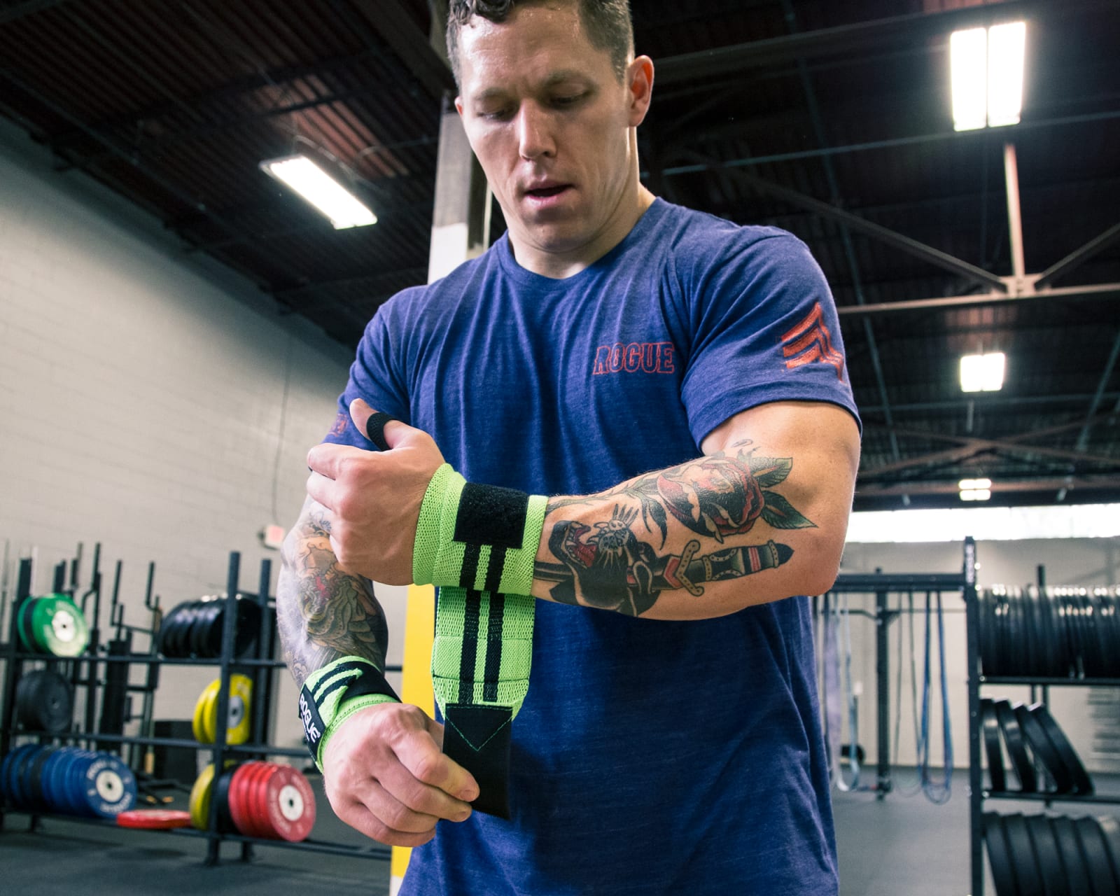 TraininGear Wrist Wraps Black Green Weightlifting Lifting Crossfit Gear Training 