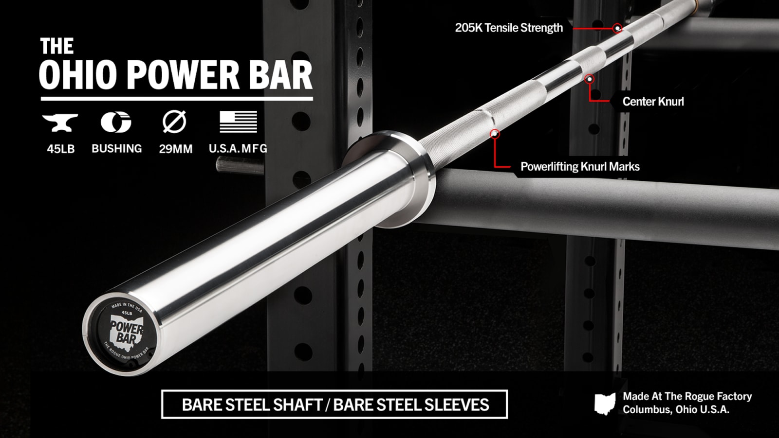 bare steel/bare steel Details about   Original Texas Power Bar 