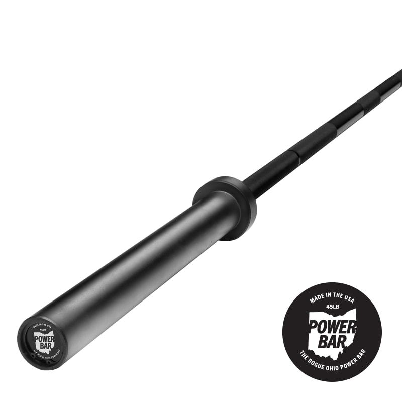 Rogue Ohio Power Bar 45lb (Black Shaft w/ Black Sleeves)