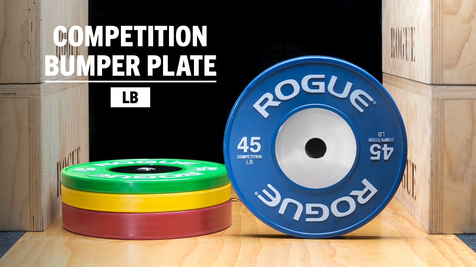 Rogue Fitness 45 LB Competition Weight Bumper Plates Pair Blue 