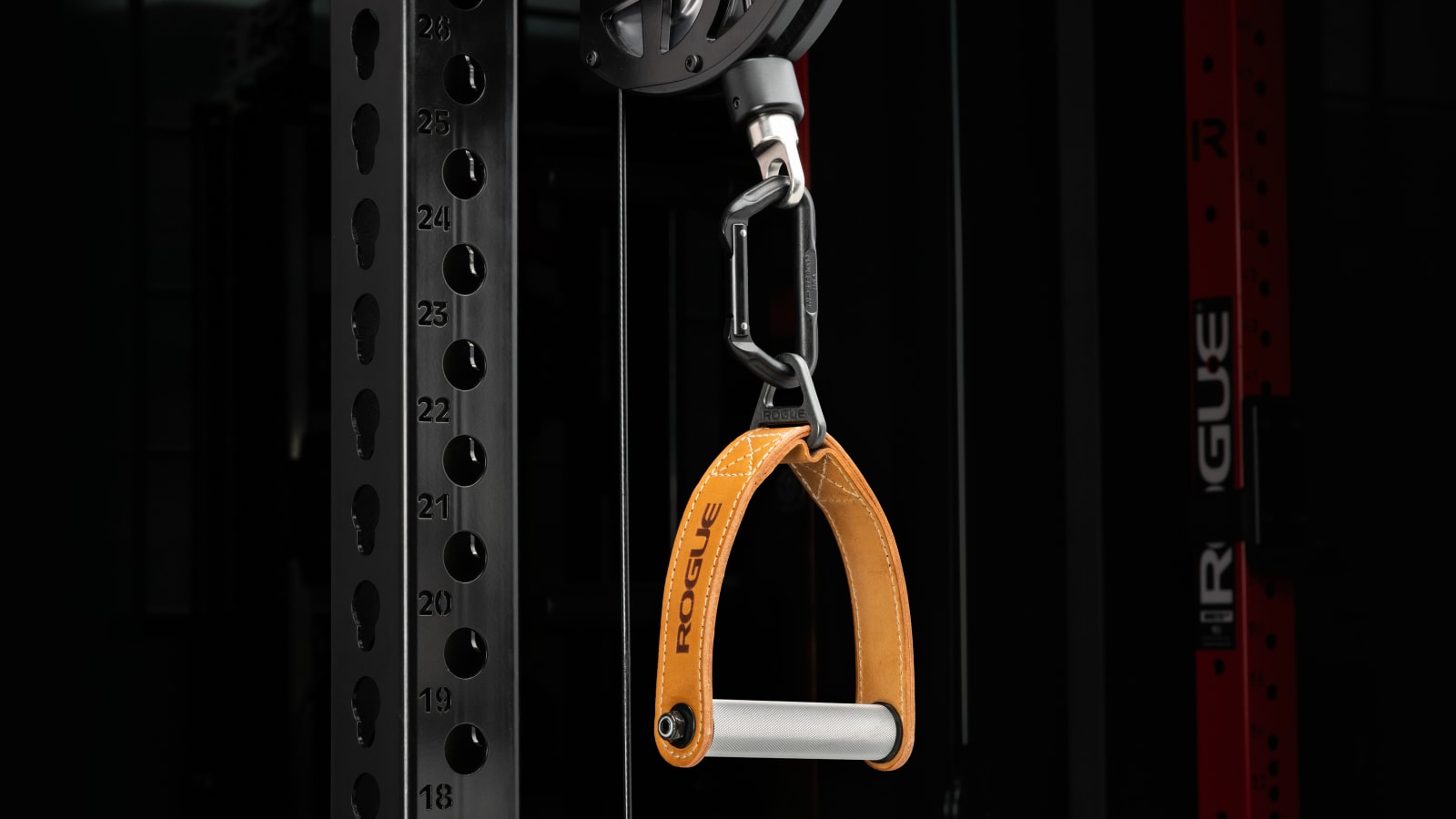 Power Rack Functional Trainer Attachment Rogue Leather Single Handle Cable Attachment | D-Handle Attachment ...